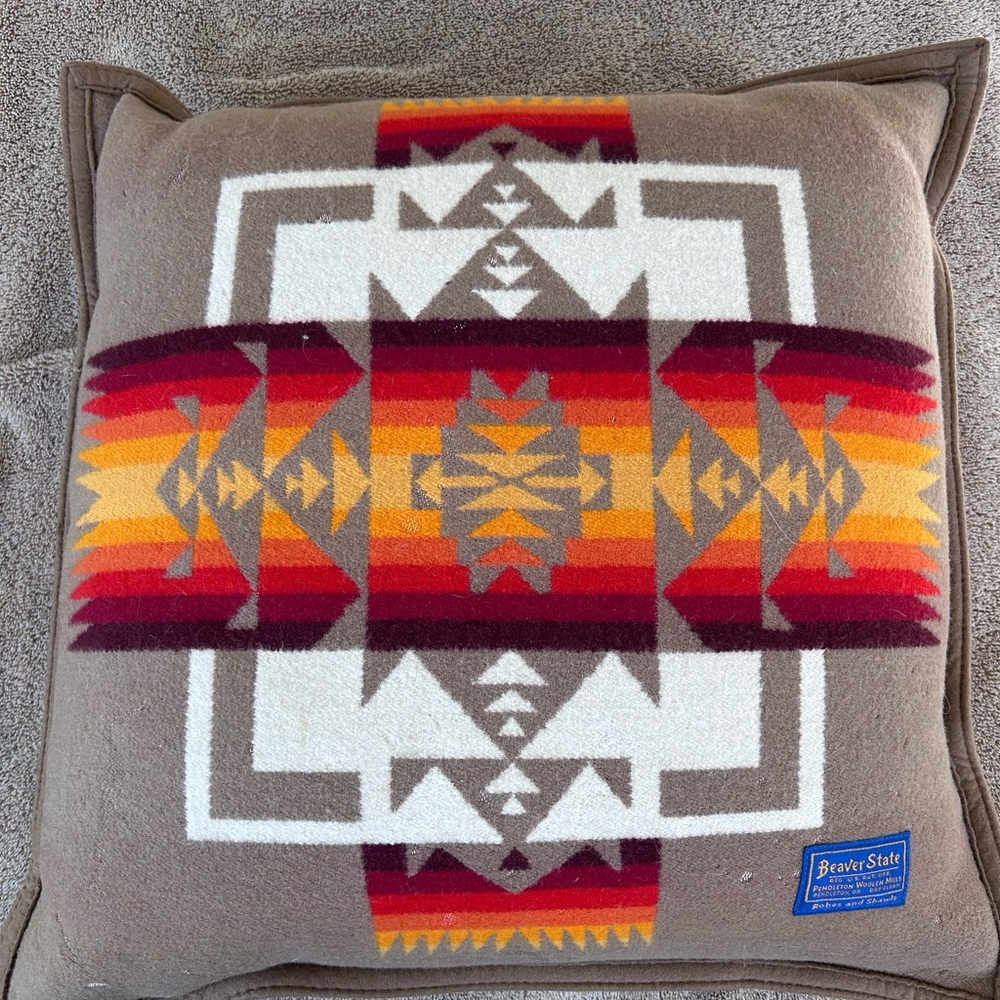 Pendleton Woolen Mills Chief Joseph wool decorative pillow. Nez Perce. Tribal. - Picture 2 of 16